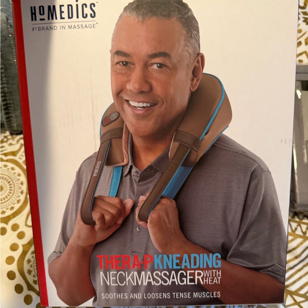 Homedics Thera-P Neck Massager with Heat in Brown and Blue - Picture 1 of 2